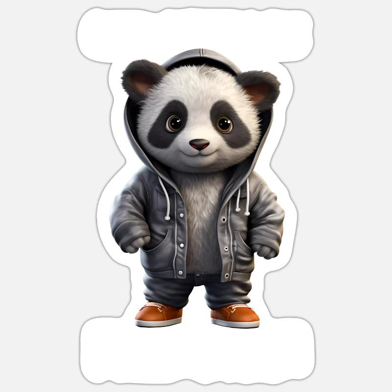 Ganz Dünnes Eis Freundchen Panda - Sticker Größe S (10 x 10 cm) - Mattweiß