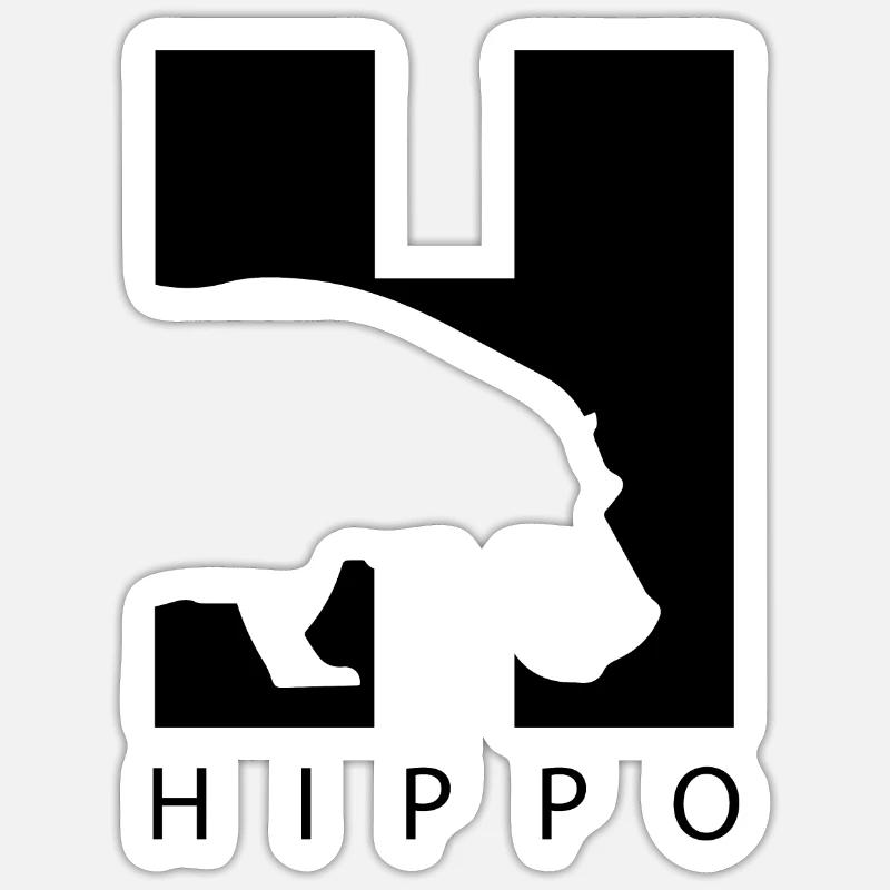 HIppo Silhouette Nilpferd Sticker Größe S (10 x 10 cm)