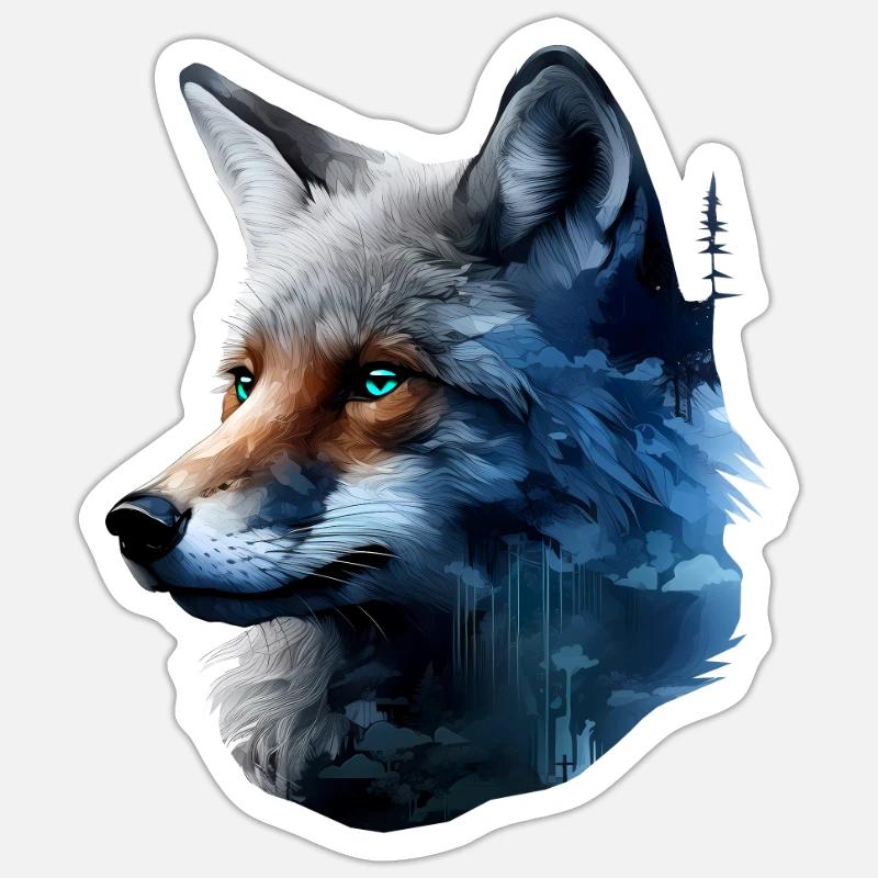 Fuchs - Sticker Größe S (10 x 10 cm) - Mattweiß