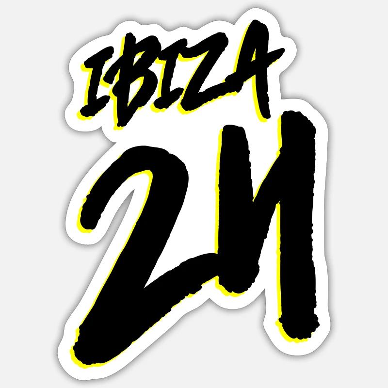 Ibiza 24 - Sticker taille S (10 x 10 cm) - blanc mat