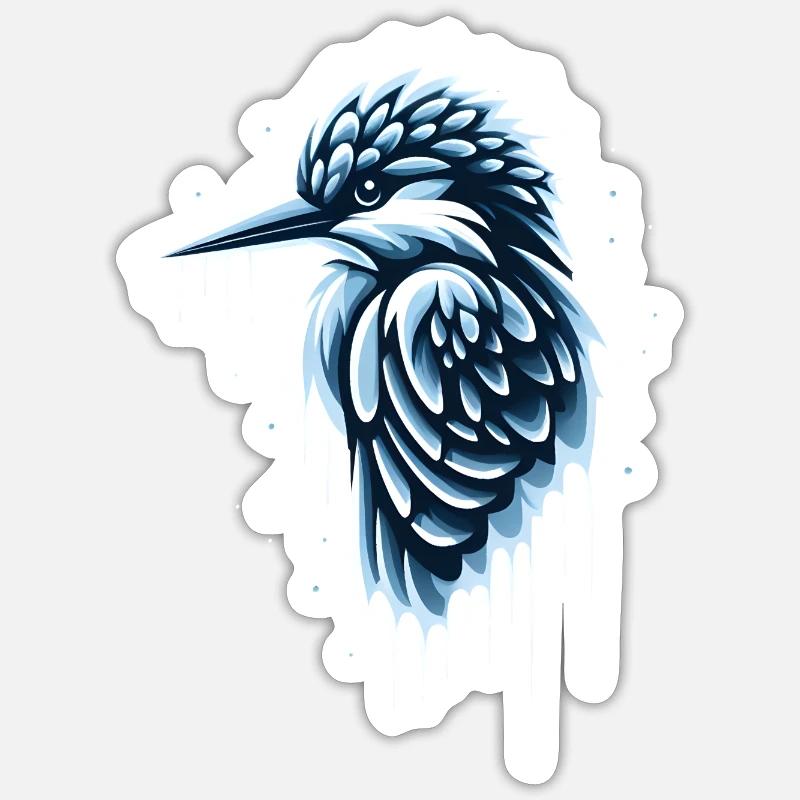 Eisvogel - Sticker Größe S (10 x 10 cm) - Mattweiß