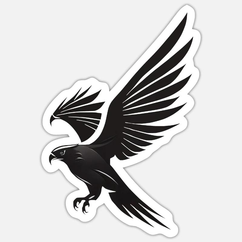 Sublime glide: Black eagle as a symbol Sticker size S (10 x 10 cm)