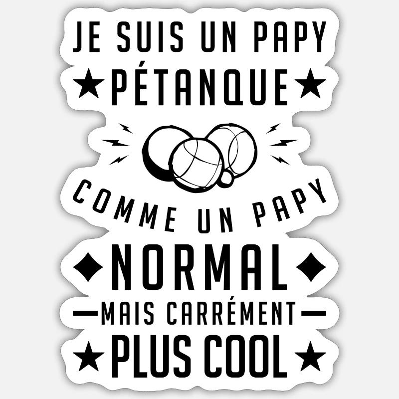 Ich bin ein Opa Petanque Sticker Größe S (10 x 10 cm)