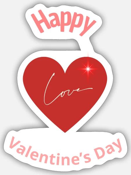 Valentinstag Valentinstag - Sticker Größe S (10 x 10 cm) - Mattweiß