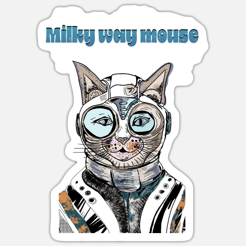 milky way mouse - Sticker size S (10 x 10 cm) - white matte
