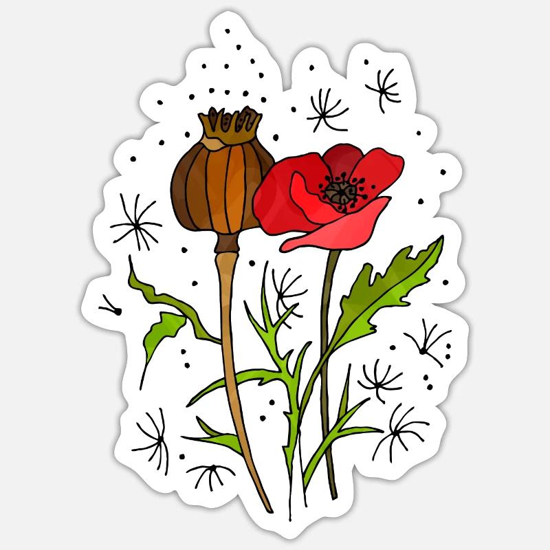 Fleur - Sticker taille S (10 x 10 cm) - blanc mat