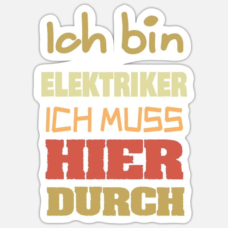 Électricien comme profession - Sticker taille S (10 x 10 cm) - blanc mat