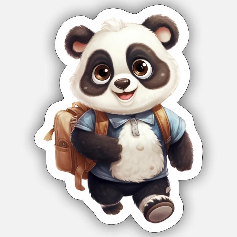 Panda Moritz - Sticker taille S (10 x 10 cm) - blanc mat