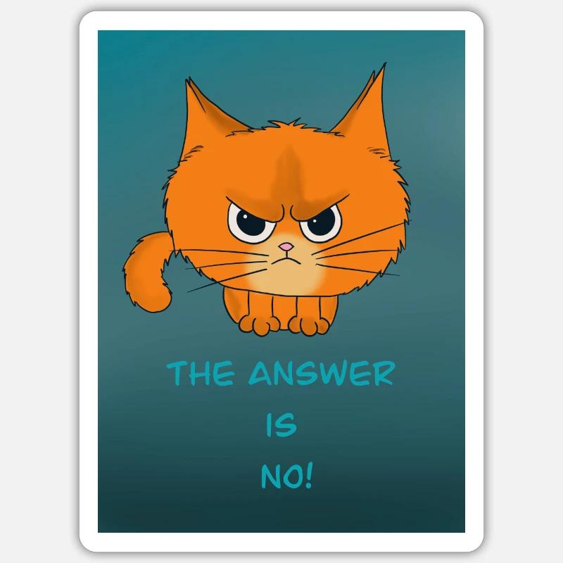 La réponse est non - Sticker taille S (10 x 10 cm) - blanc mat