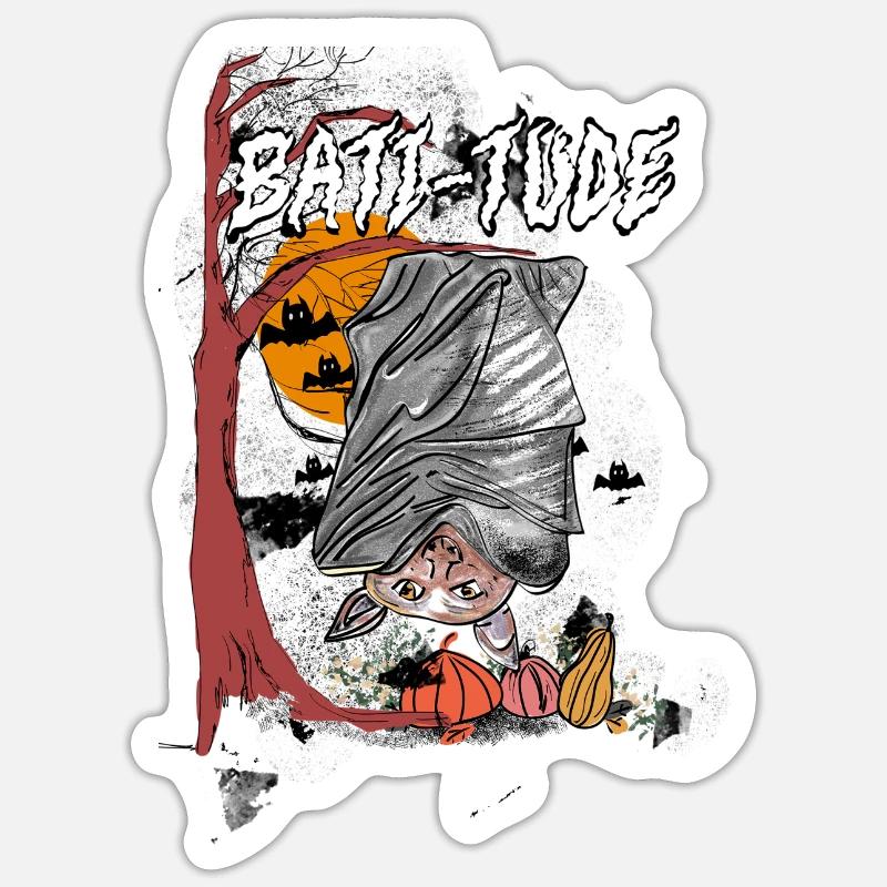 Batt-itude - Sticker size S (10 x 10 cm) - white matte