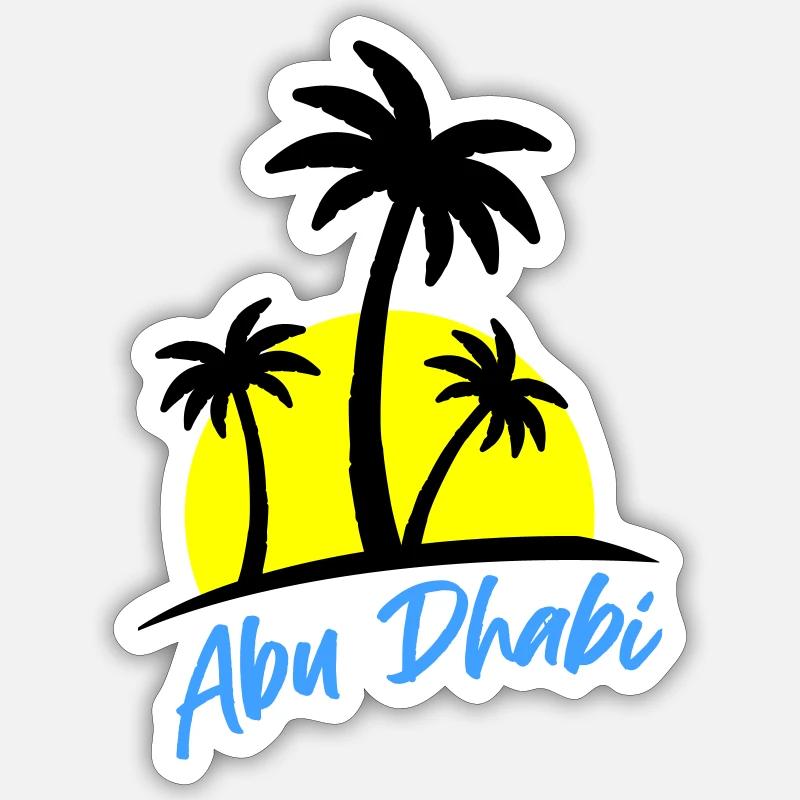 Abou Dhabi - Sticker taille S (10 x 10 cm) - blanc mat