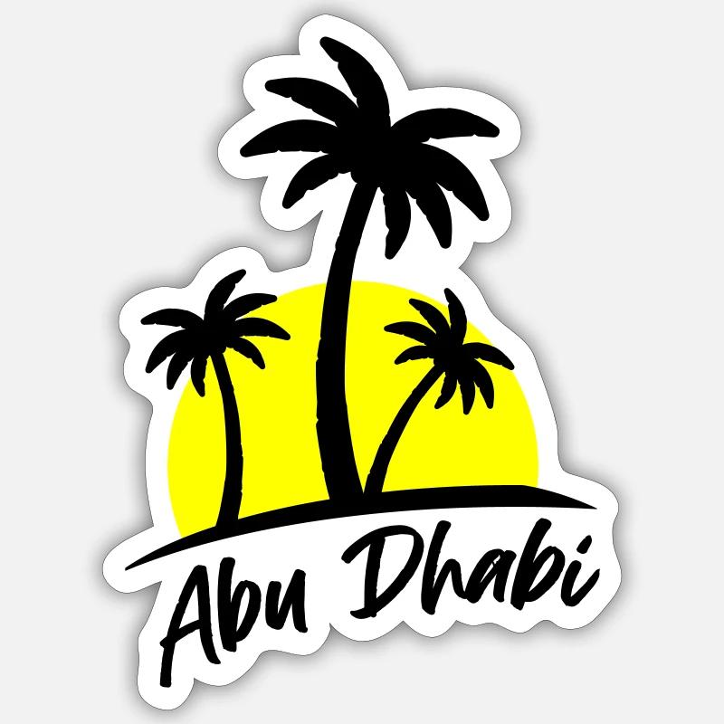 Abou Dhabi - Sticker taille S (10 x 10 cm) - blanc mat