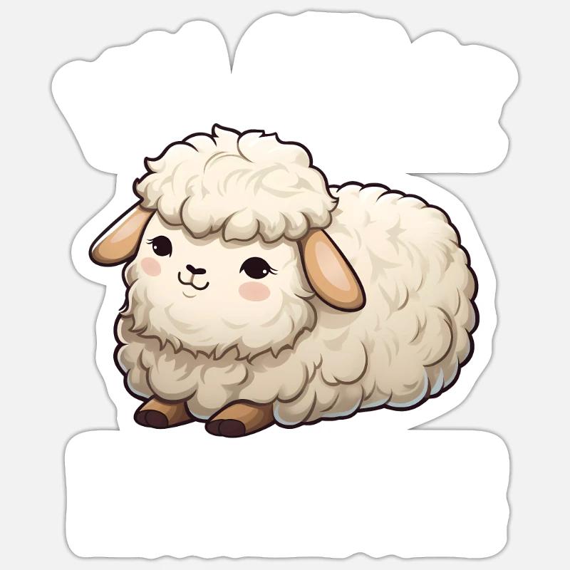 Mouton - Sticker taille S (10 x 10 cm) - blanc mat