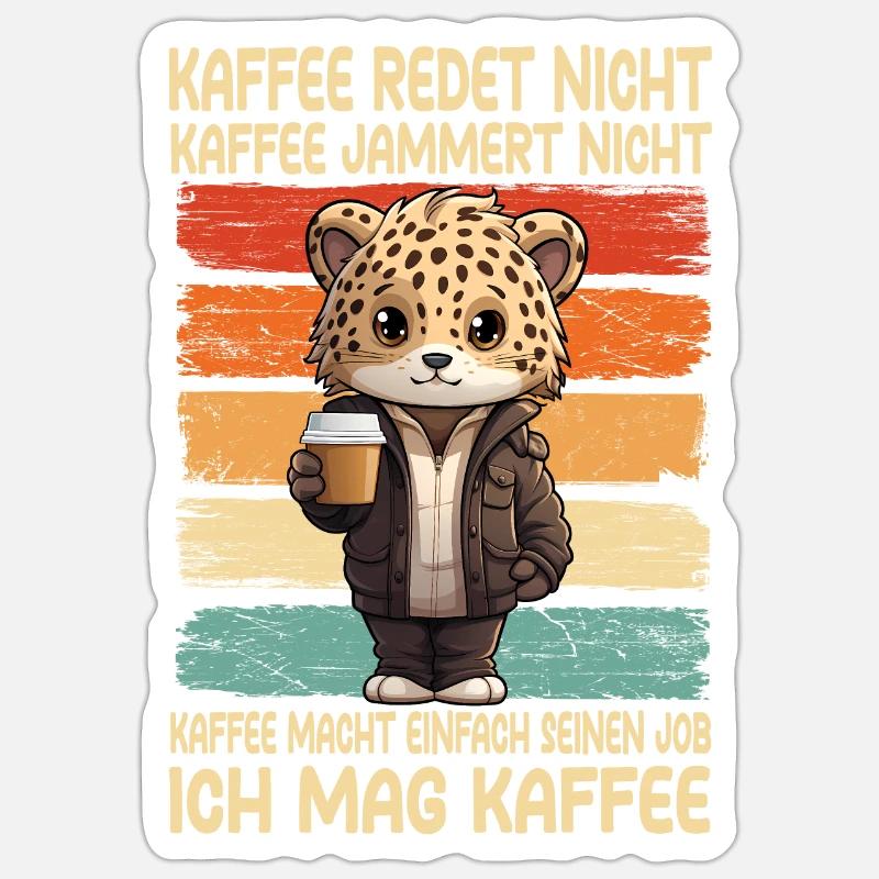 Coffee Don't Talk Coffee Don't Whine Leopard Sticker size S (10 x 10 cm)
