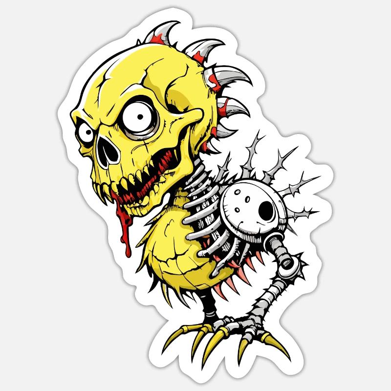 Chick Skull // Skull Easter Chick FS0028 Sticker size S (10 x 10 cm)