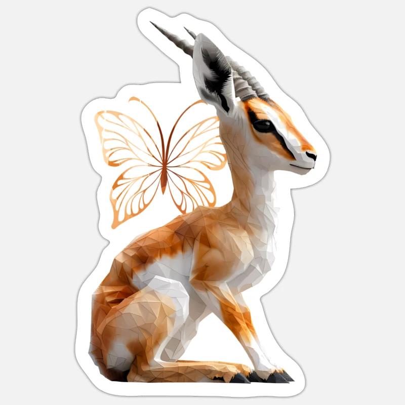 Gazelle - Sticker size S (10 x 10 cm) - white matte