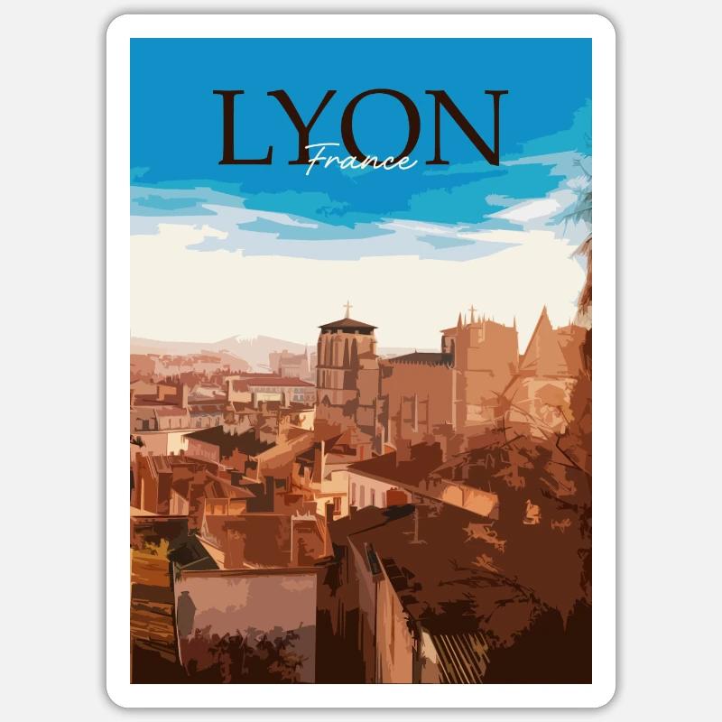 Lyon - Sticker taille S (10 x 10 cm) - blanc mat