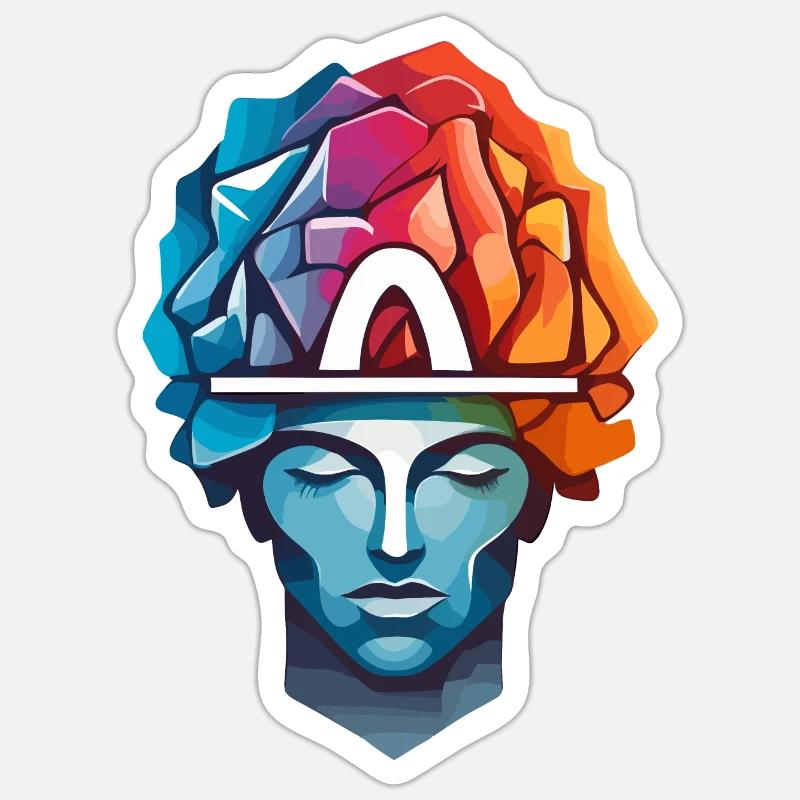 Männer Denken - Sticker Größe S (10 x 10 cm) - Mattweiß
