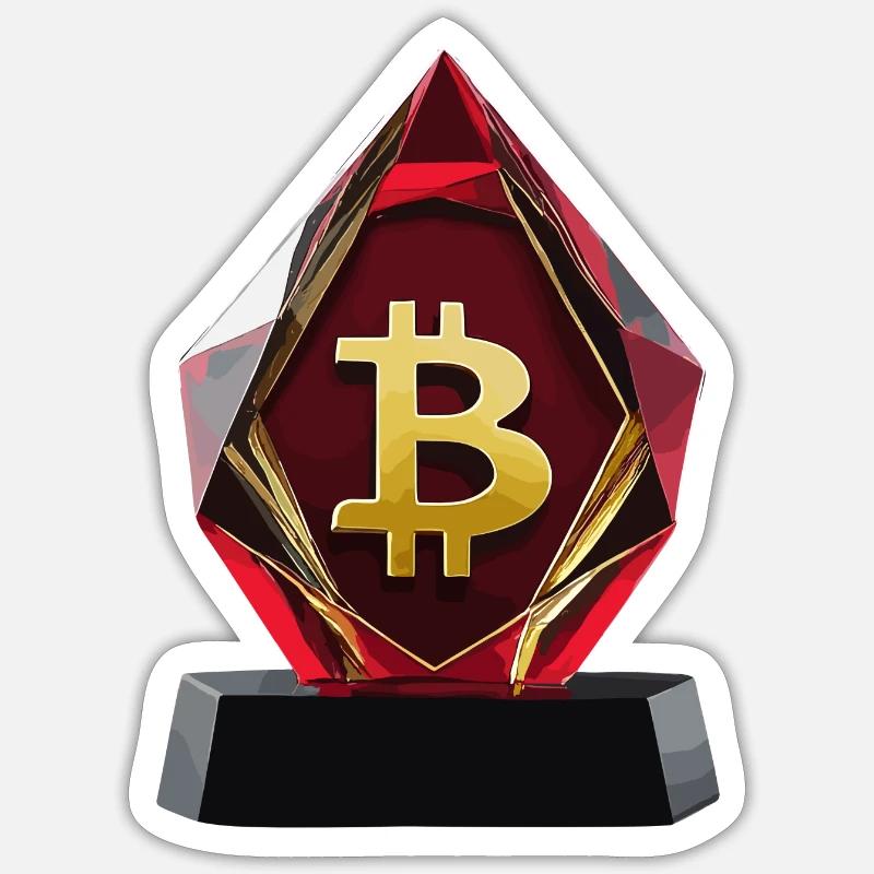 Bitcoin Crystal Logo Design - Sticker size S (10 x 10 cm) - white matte
