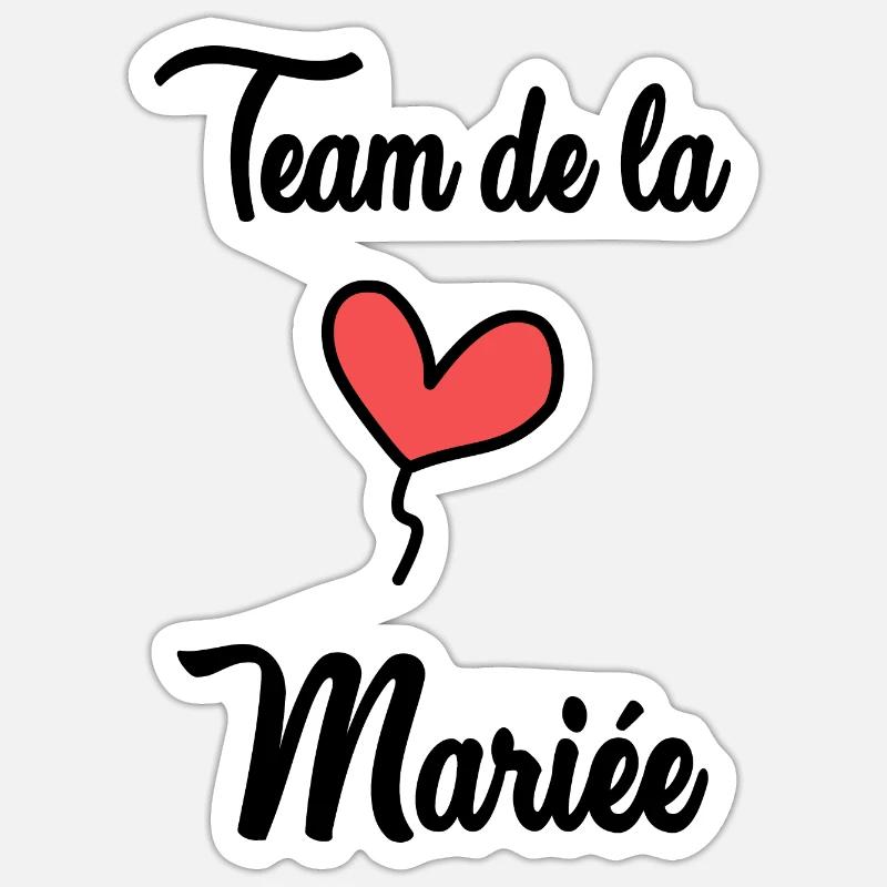 BRAUT-TEAM - Sticker Größe S (10 x 10 cm) - Mattweiß