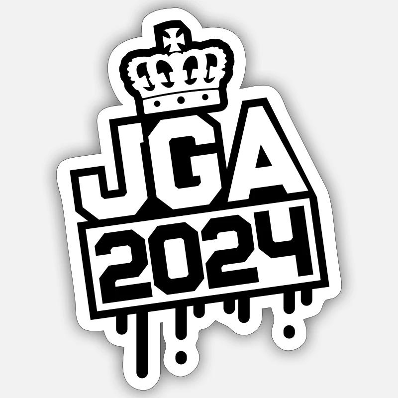 Junggesellenabschied Jga 2024 - Sticker Größe S (10 x 10 cm) - Mattweiß