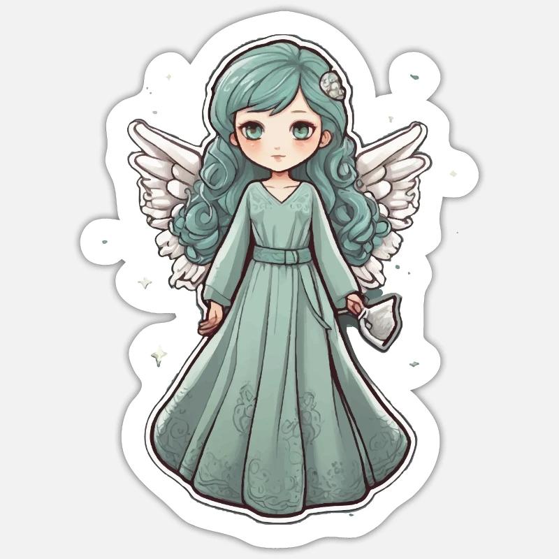 Kleiner Engel - Sticker Größe S (10 x 10 cm) - Mattweiß