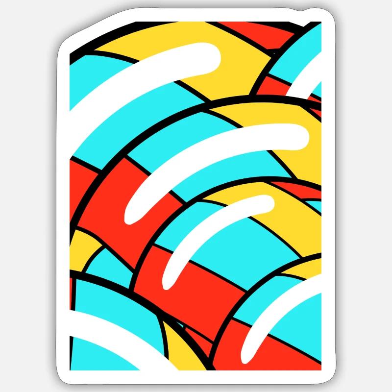Dessin Multicolore Sticker taille S (10 x 10 cm)