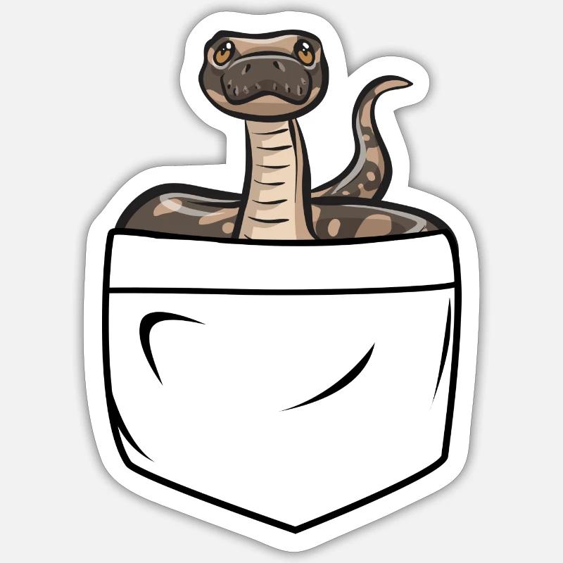 Ball Python Schlange Königspython - Sticker Größe S (10 x 10 cm) - Mattweiß
