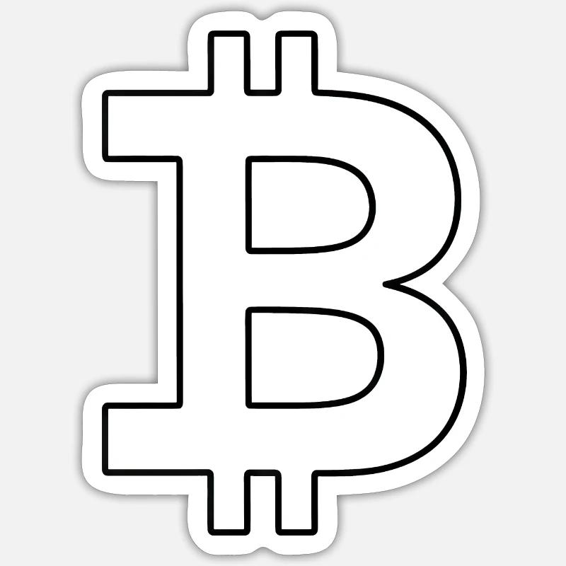 Bitcoin Logo Silhouette Digital Currency - Sticker size S (10 x 10 cm) - white matte