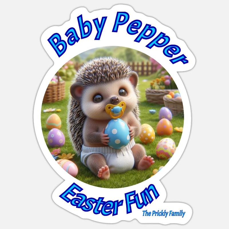 Baby Pepper Pricly Easter Fun - Sticker Größe S (10 x 10 cm) - Mattweiß