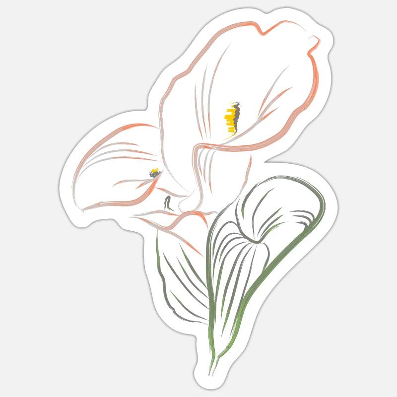 CALLA mix AutmnOrange2 - Sticker taille S (10 x 10 cm) - blanc mat