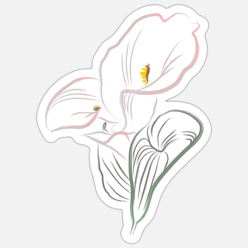 CALLA mix cold - Sticker Größe S (10 x 10 cm) - Mattweiß