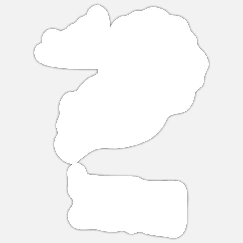 Lion glouton - Sticker taille S (10 x 10 cm) - blanc mat