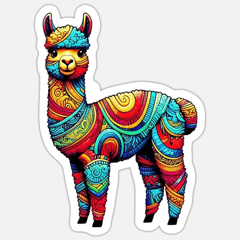 Alpaca - Sticker size S (10 x 10 cm) - white matte