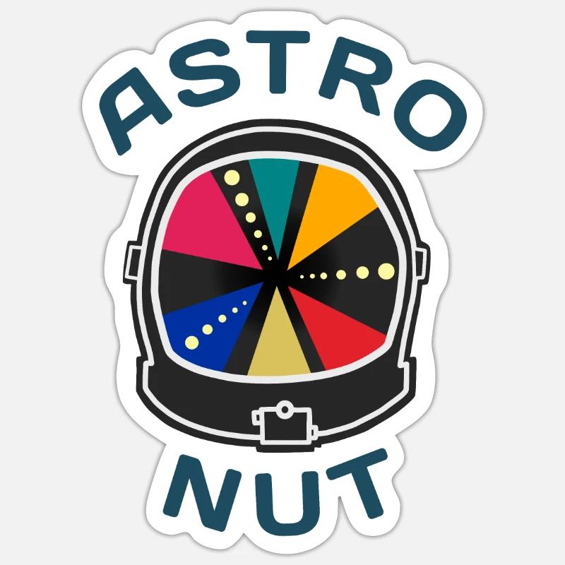 Astronaut Astro nut - Sticker Größe S (10 x 10 cm) - Mattweiß