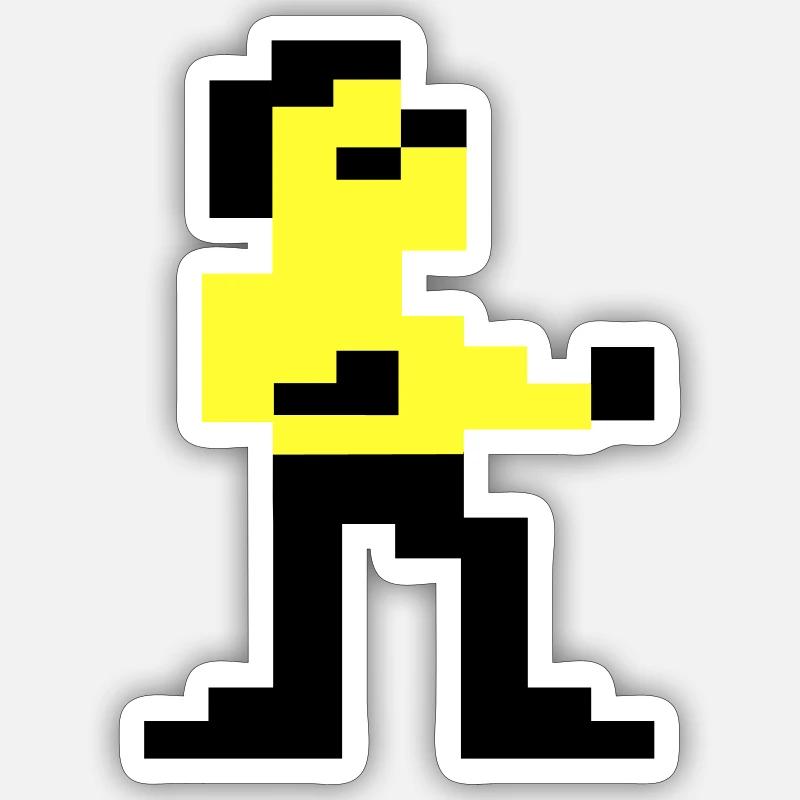Pixelart martial de Pixelii - Sticker taille S (10 x 10 cm) - blanc mat