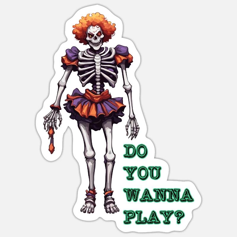 Clown / Cirque / Carnaval / Carnaval / Ludique - Sticker taille S (10 x 10 cm) - blanc mat