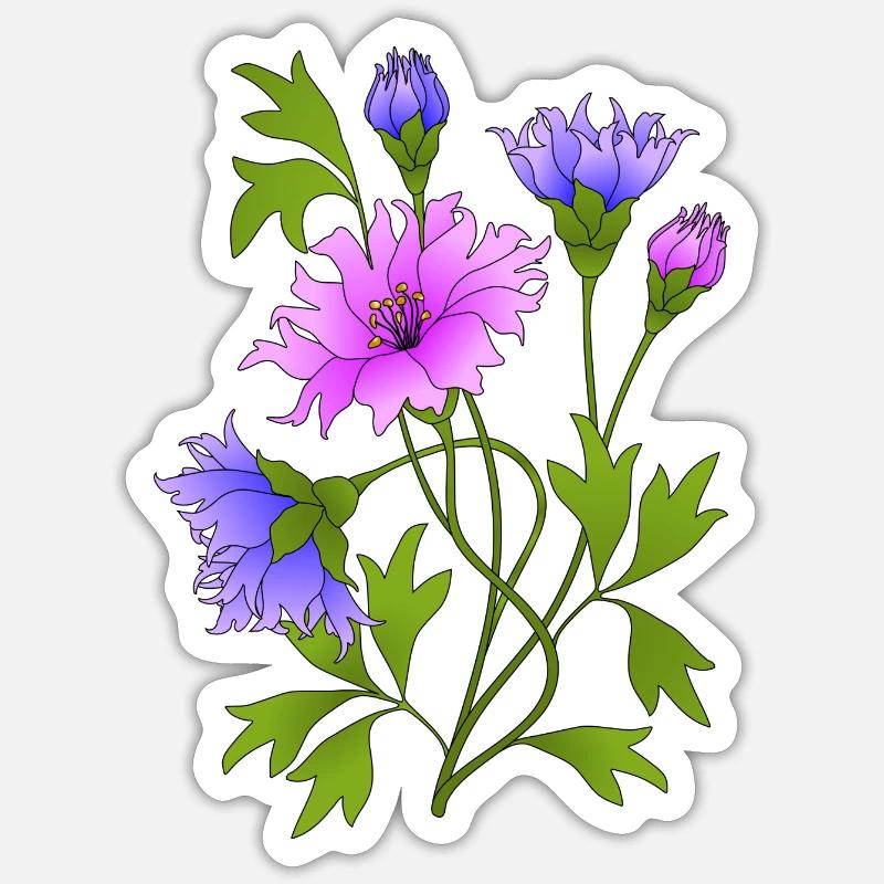 Fleur - Sticker taille S (10 x 10 cm) - blanc mat
