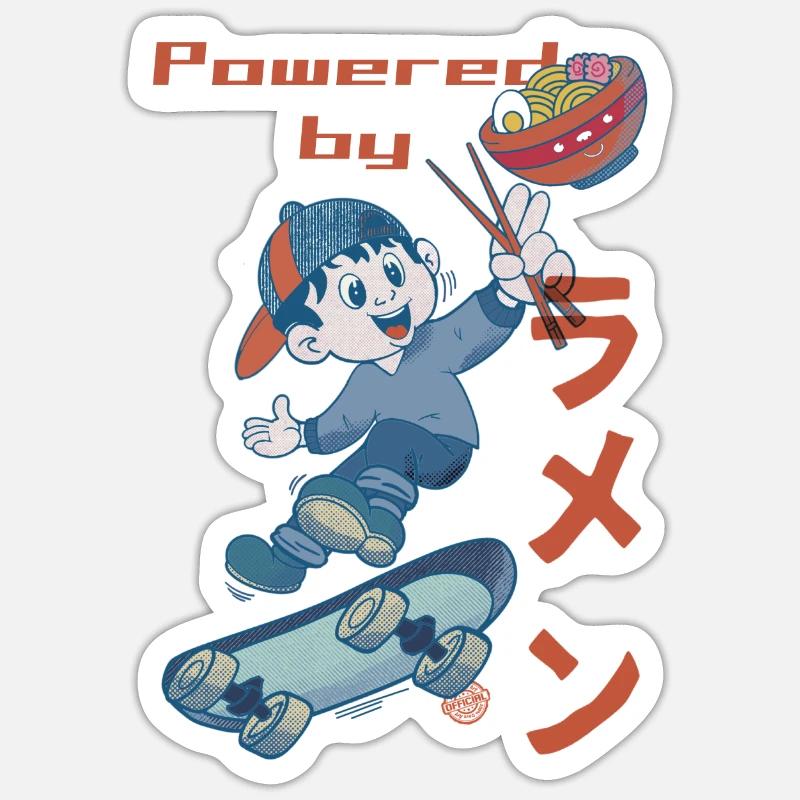 Propulsé par Ramen Sticker taille S (10 x 10 cm)