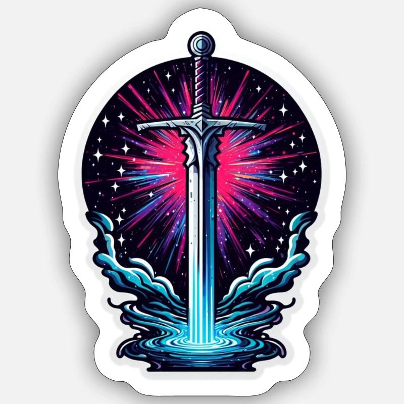 Galaxy Sword - Sticker size S (10 x 10 cm) - white matte
