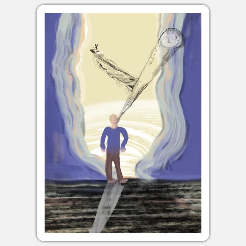Jenseits des Horizonts: Eine kosmische Odyssee - Sticker Größe S (10 x 10 cm) - Mattweiß