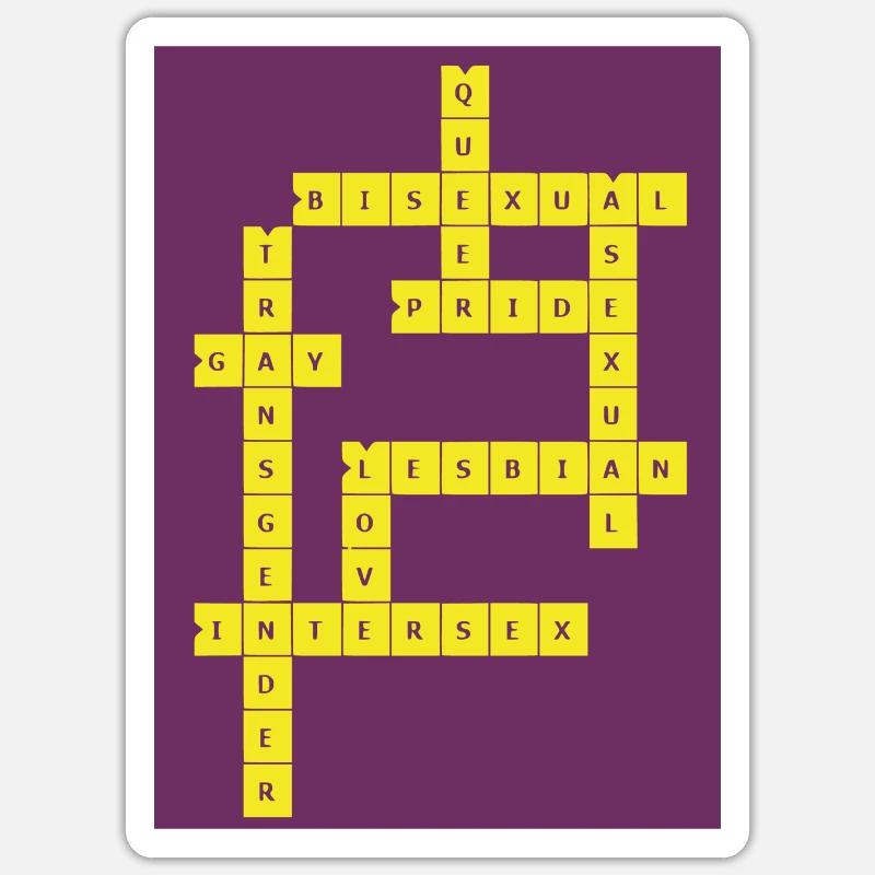 Mots croisés Divers - Sticker taille S (10 x 10 cm) - blanc mat