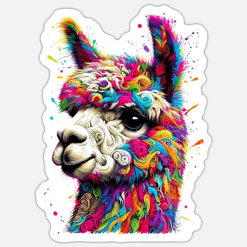 Alpaca - Sticker size S (10 x 10 cm) - white matte