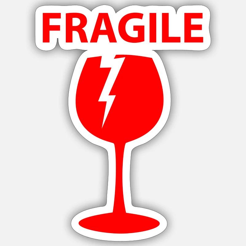 Zerbrechlich - Sticker Größe S (10 x 10 cm) - Mattweiß