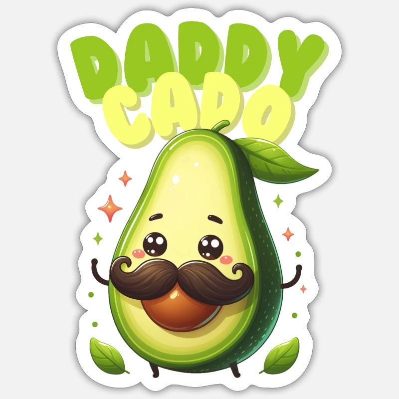 PapaCado - Sticker taille S (10 x 10 cm) - blanc mat
