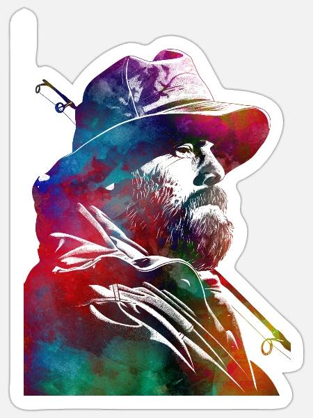 Angelsport Kunst #fishing - Sticker Größe S (10 x 10 cm) - Mattweiß