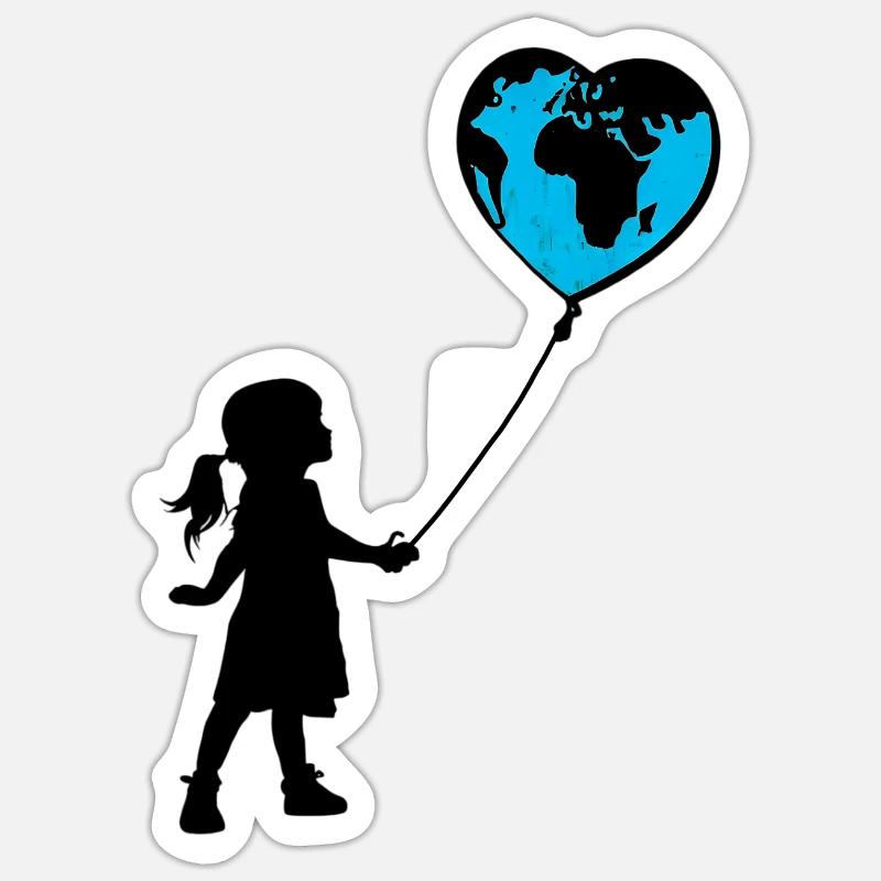 Planète Terre - Sticker taille S (10 x 10 cm) - blanc mat