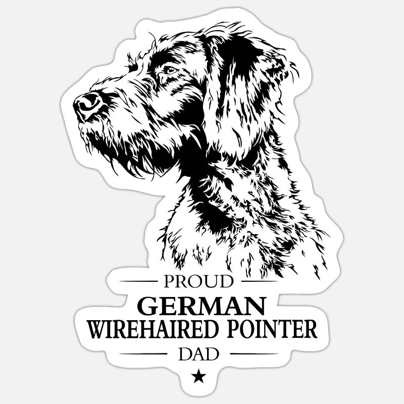 German Wirehaired Pointer Dad Hunde Hund Wilsigns Sticker Größe S (10 x 10 cm)