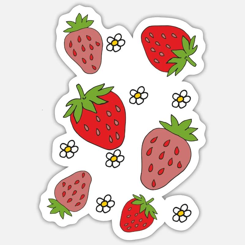 erdbeeren Sticker Größe S (10 x 10 cm)