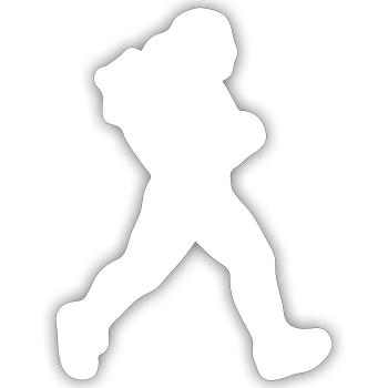Running Marathon Woman Silhouette - Sticker size S (10 x 10 cm) - white matte - Front